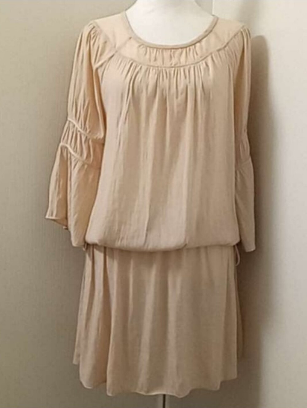 Ramy Brook Pale Pink Bell Sleeve Dress Mini Sz M